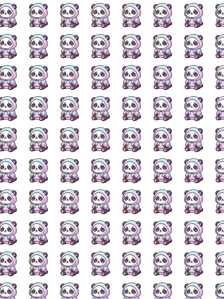 Cute Panda in Hoodie – Kawaii Cartoon Panda Art | Aesthetic Animal Design by Chuahan_Arts T-Shirts, Sweatshirt (Image 2)