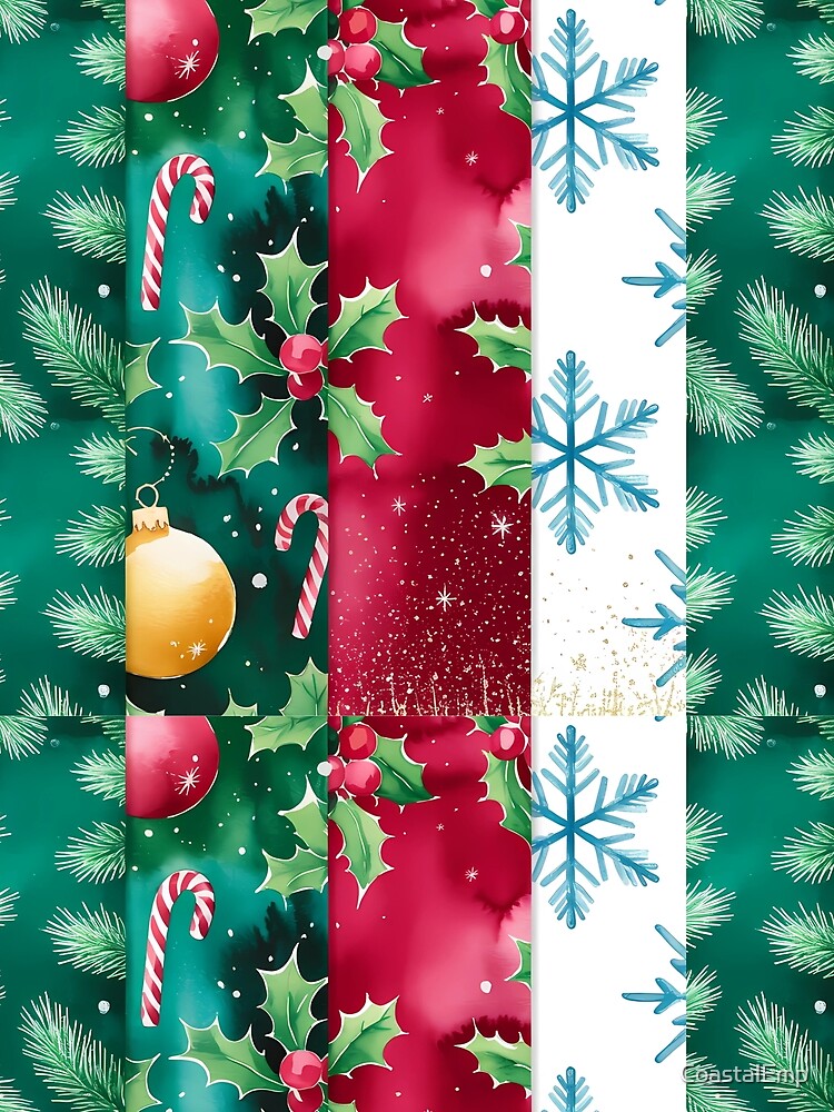 Christmas Holiday Pattern, Festive Winter Design, Xmas Art by CoastalEmp T-Shirts, Hoodie, Sweatshirt (Image 2)