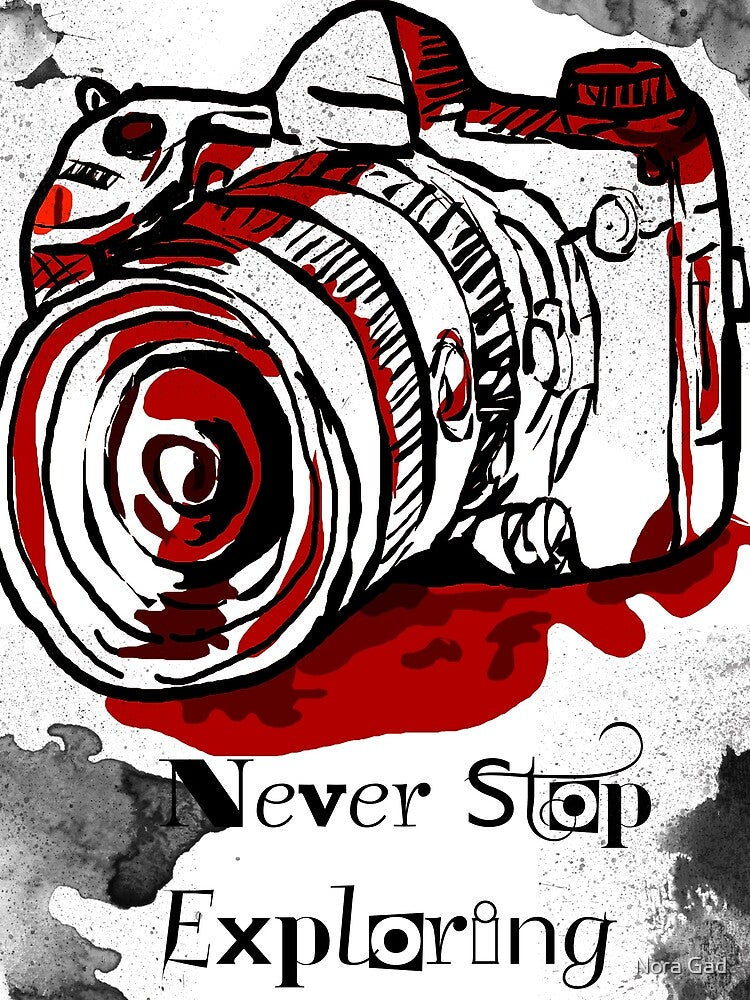 Camera Red Sketch by Nora Gad T-Shirts, Hoodie, Sweatshirt | BlankRebels.com (Image 2)