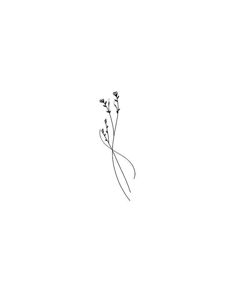 Minimal Botanical Line Art - Wildflower Illustration by Meenamma T-Shirts, Hoodie, Sweatshirt | BlankRebels.com (Image 2)