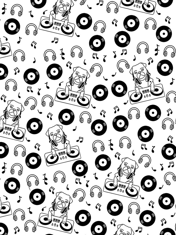 DJ Pug - White & Black by Pugs & Co T-Shirts, Hoodie, Sweatshirt | BlankRebels.com (Image 2)