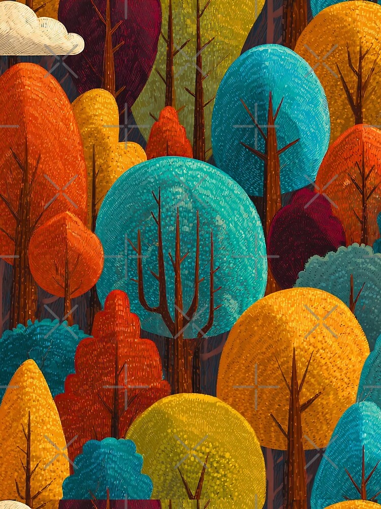 COLORFUL FOREST WALLPAPER PATTERN by infinitearte T-Shirts, Hoodie, Sweatshirt | BlankRebels.com (Image 2)