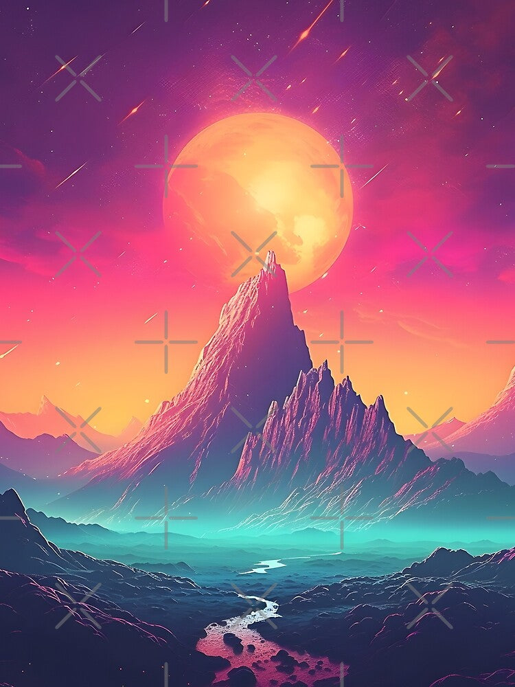 Vaporwave Mountains of an Unknown Planet by caligraphics T-Shirts, Hoodie, Sweatshirt | BlankRebels.com (Image 2)