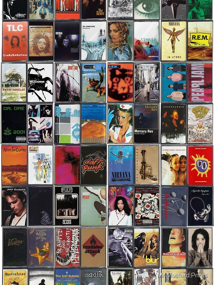 Music of the 1990s - 90's Album Cover Art by Mr Mustard Prints