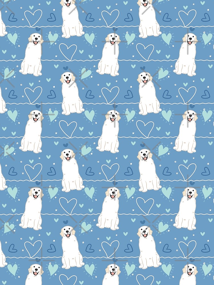 LOVE White Cream Golden Retriever - Blue background by Lulupainting T-Shirts, Hoodie, Sweatshirt | BlankRebels.com (Image 2)