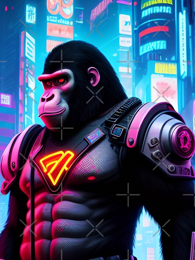 Cyberpunk Ape Futuristic Art by CyberArtWorld T-Shirts, Hoodie, Sweatshirt | BlankRebels.com (Image 2)