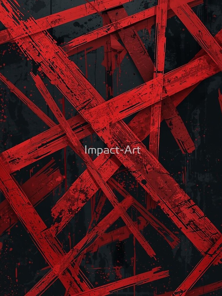 Dark Abstract Red Grunge Art  Aggressive Red Paint Strokes Horror Poster by Impact-Art T-Shirts, Hoodie, Sweatshirt (Image 2)