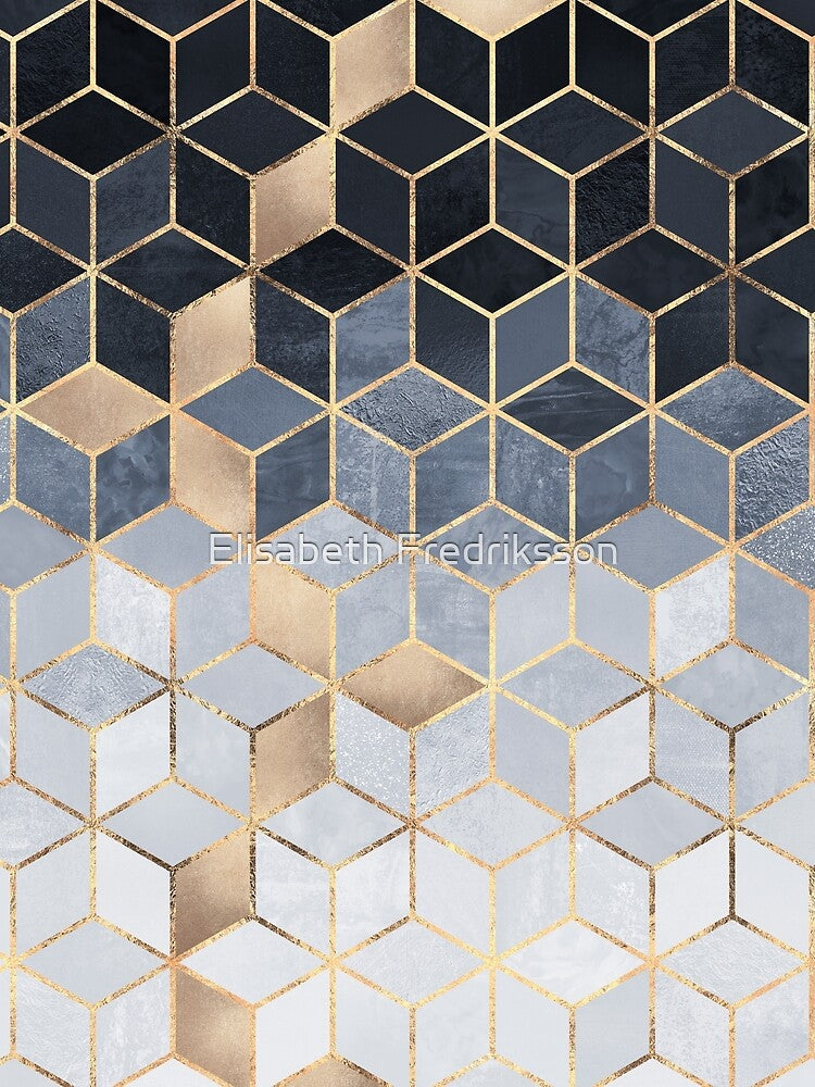 Soft Blue Gradient Cubes by Elisabeth Fredriksson T-Shirts, Hoodie, Sweatshirt | BlankRebels.com (Image 2)