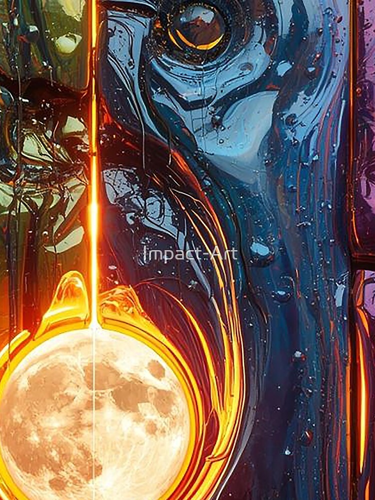Abstract 3D Colorful Wood Panels Wall Art with Moon – Resin Texture Digital Art by Impact-Art T-Shirts, Hoodie,... (Image 2)