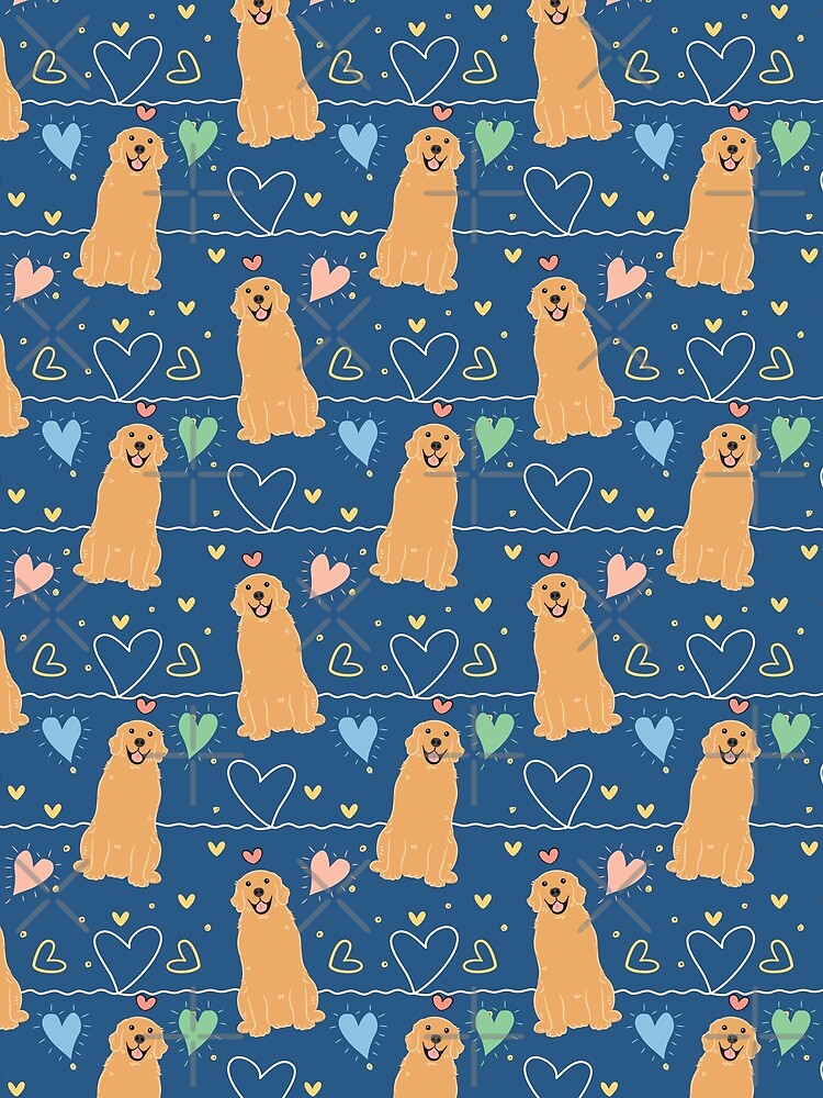 LOVE Golden Retriever - Blue background by Lulupainting T-Shirts, Hoodie, Sweatshirt | BlankRebels.com (Image 2)