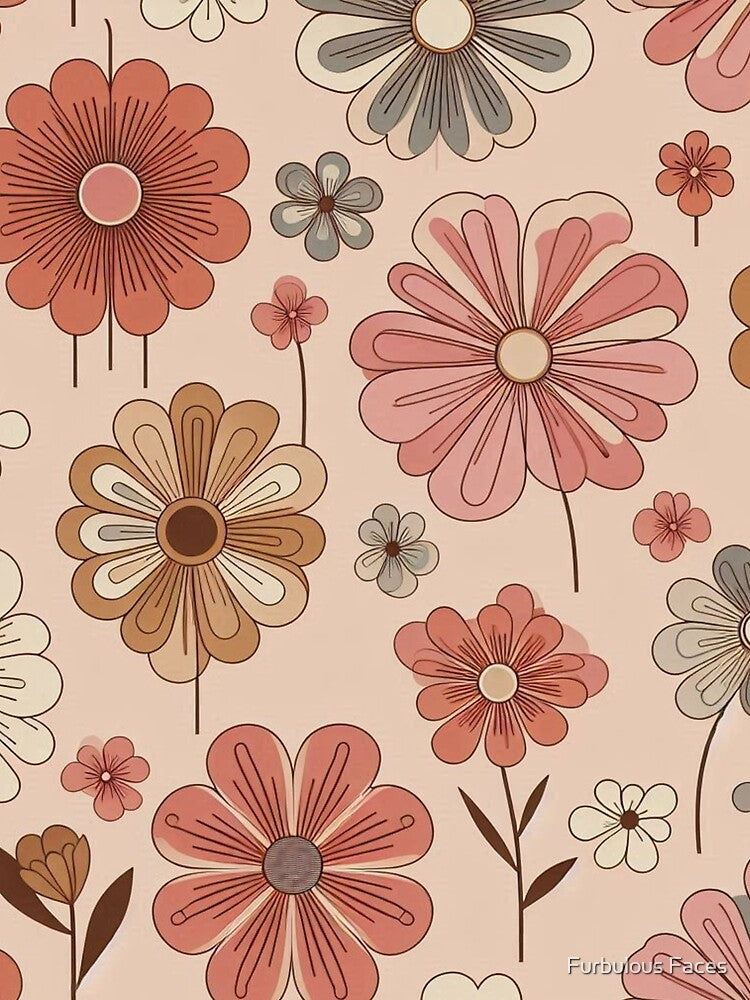 Copy of Retro Botanical Flower Print by Furbulous Faces T-Shirts, Hoodie, Sweatshirt | BlankRebels.com (Image 2)