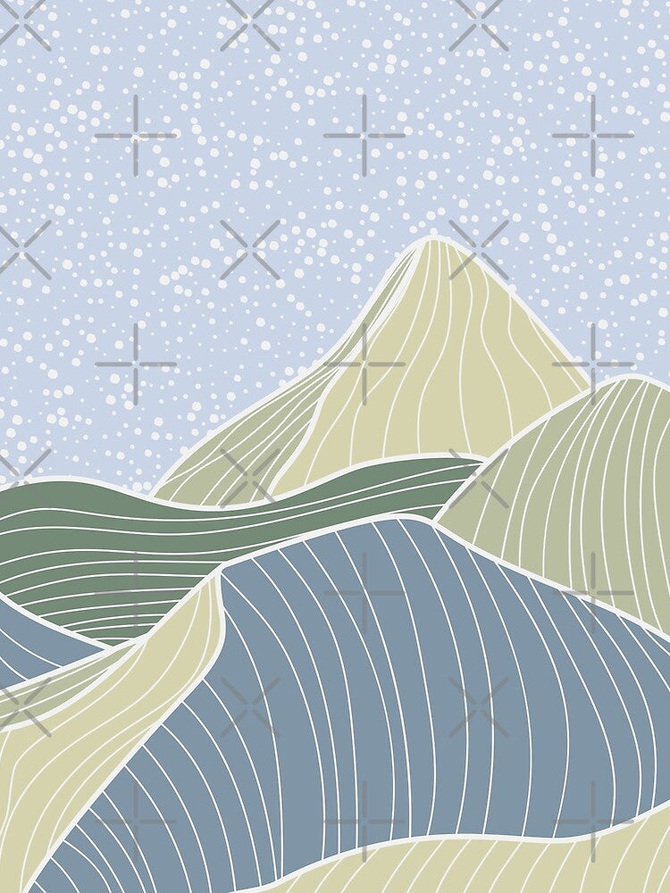 Japanese wave line art landscape background , abstract mountain by OSTONSHOP T-Shirts, Hoodie, Sweatshirt (Image 2)