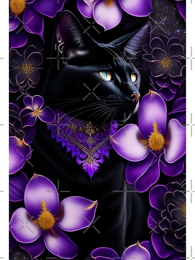Gothic Black Cat Lost In Purple Elegance by Nocturne  Paws T-Shirts, Hoodie, Sweatshirt | BlankRebels.com (Image 2)