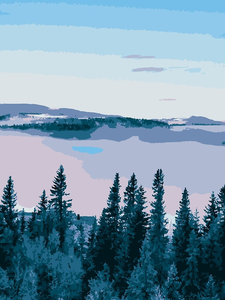 Forest Landscape Illustration:- Forest Wall Art-Forest Art Print by typoinspired T-Shirts, Hoodie, Sweatshirt (Image 2)