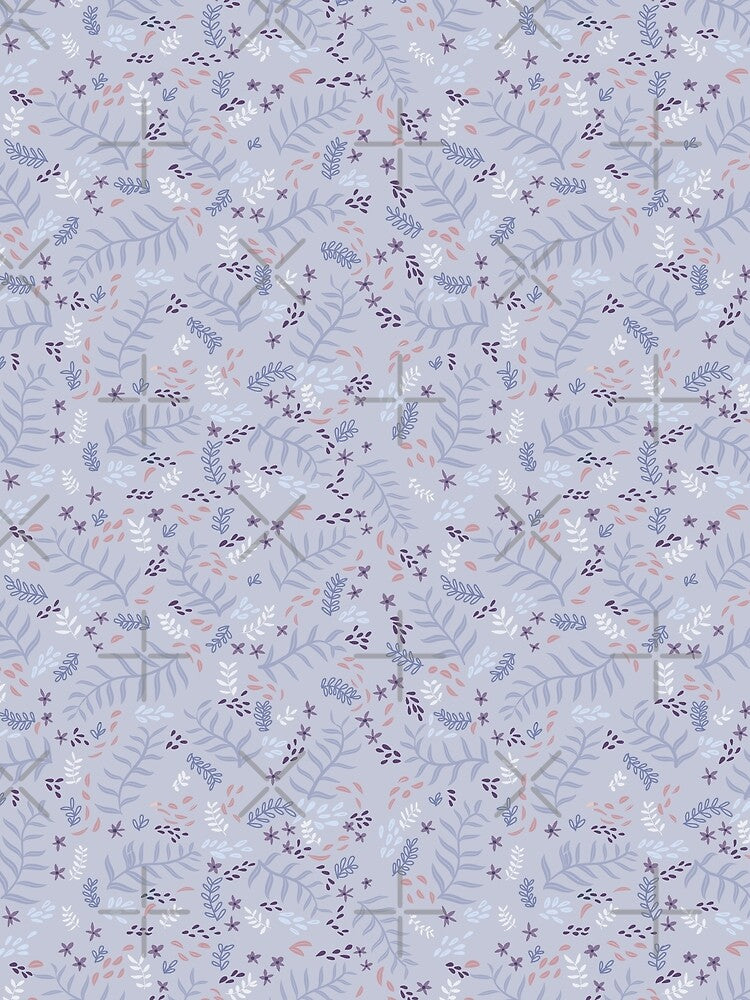 Blue, Purple and Peach Botanical Pattern by Fern and Quill T-Shirts, Hoodie, Sweatshirt | BlankRebels.com (Image 2)