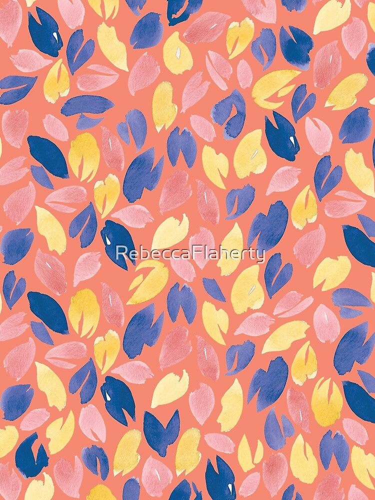 Watercolour Petals | Coral, Navy and Peach by RebeccaFlaherty T-Shirts, Hoodie, Sweatshirt | BlankRebels.com (Image 2)