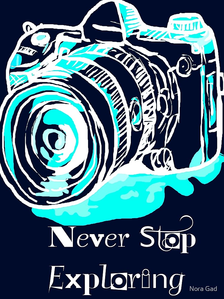 Camera Blue Sketch by Nora Gad T-Shirts, Hoodie, Sweatshirt | BlankRebels.com (Image 2)