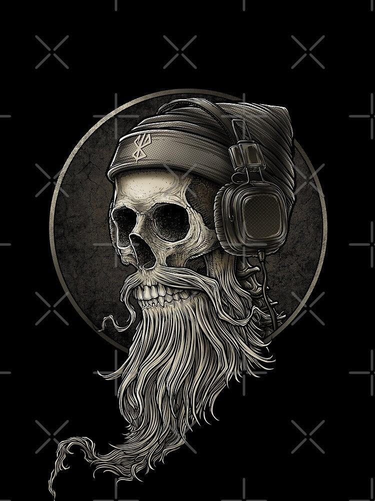 Viking Vintage Skull Beard with Headphone by Winya T-Shirts, Hoodie, Sweatshirt | BlankRebels.com (Image 2)