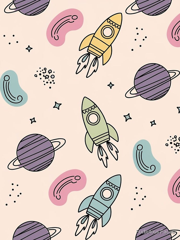 Funky Space Explorers Pattern by Furbulous Faces T-Shirts, Hoodie, Sweatshirt | BlankRebels.com (Image 2)