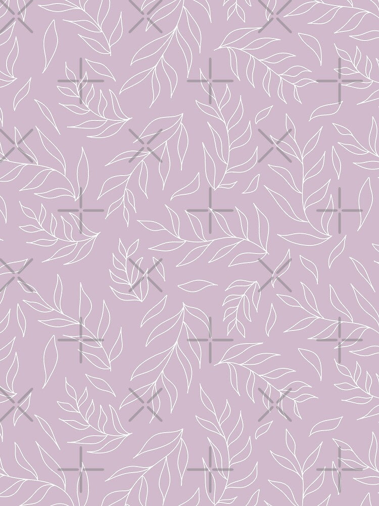 Botanical white leaf outline pattern on pink by Fern and Quill