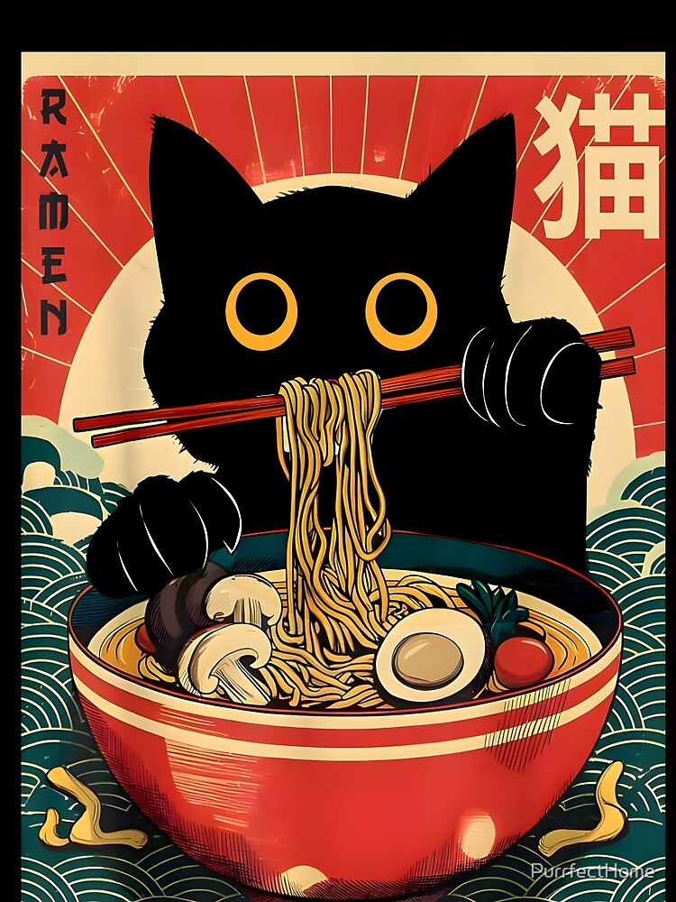 Ramen Cat Retro Japanese Noodles Kawaii by PurrfectHome T-Shirts, Hoodie, Sweatshirt | BlankRebels.com (Image 2)