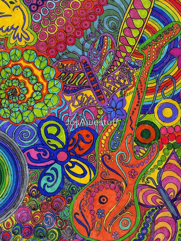 Colourful Hippie Design by JosAwestuff T-Shirts, Hoodie, Sweatshirt | BlankRebels.com (Image 2)