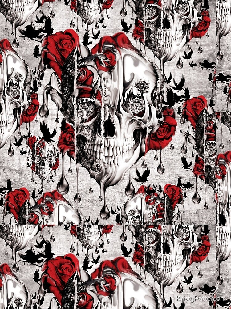 Melt down grunge rose skull by KristyPatterson T-Shirts, Hoodie, Sweatshirt | BlankRebels.com (Image 2)