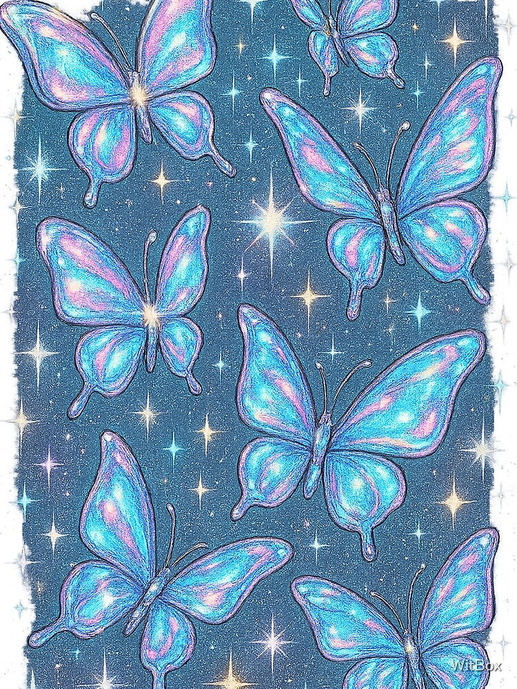 Y2K Chrome Butterflies – Holographic 2000s Aesthetic Design by WitBox T-Shirts, Hoodie, Sweatshirt (Image 2)