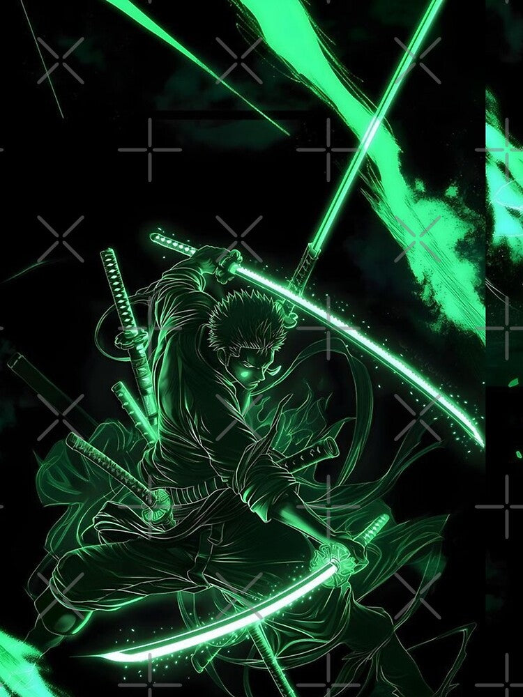 Roronoa Zoro - Neon Green Three Sword Style by Dyan4 T-Shirts, Hoodie, Sweatshirt | BlankRebels.com (Image 2)