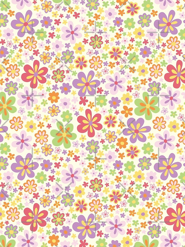 GREEN PURPLE VINTAGE FLORAL RETRO FUN 00S 90S by blomastudios T-Shirts, Hoodie, Sweatshirt | BlankRebels.com (Image 2)