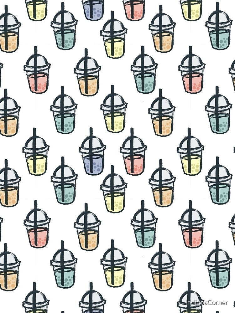 multicolor bubble tea trendy pattern by IndigosCorner T-Shirts, Hoodie, Sweatshirt | BlankRebels.com (Image 2)