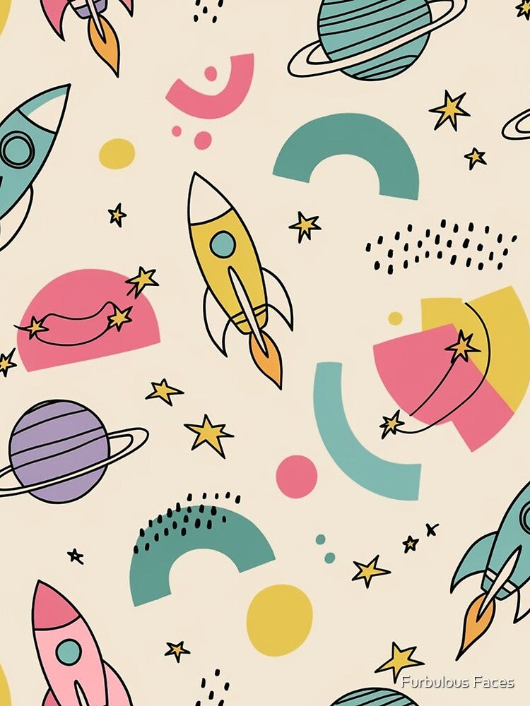 Geometric Space Adventure Pattern by Furbulous Faces T-Shirts, Hoodie, Sweatshirt | BlankRebels.com (Image 2)