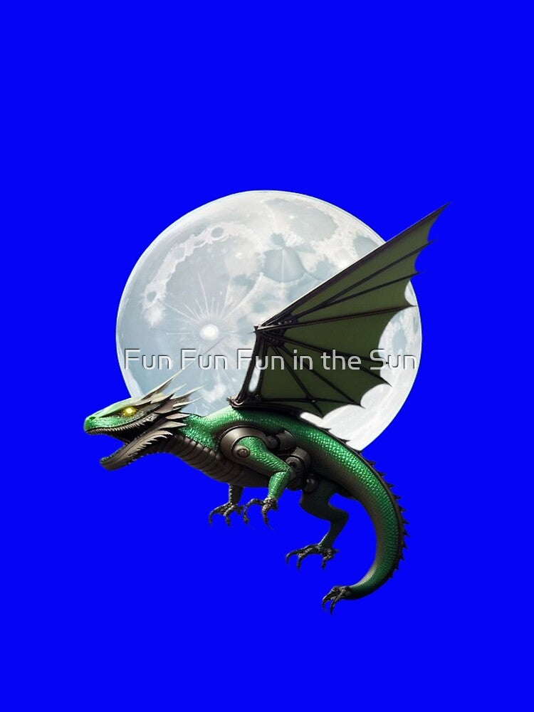 Mechanical flying dragon with full moon by Fun Fun Fun in the Sun T-Shirts, Hoodie, Sweatshirt | BlankRebels.com (Image 2)