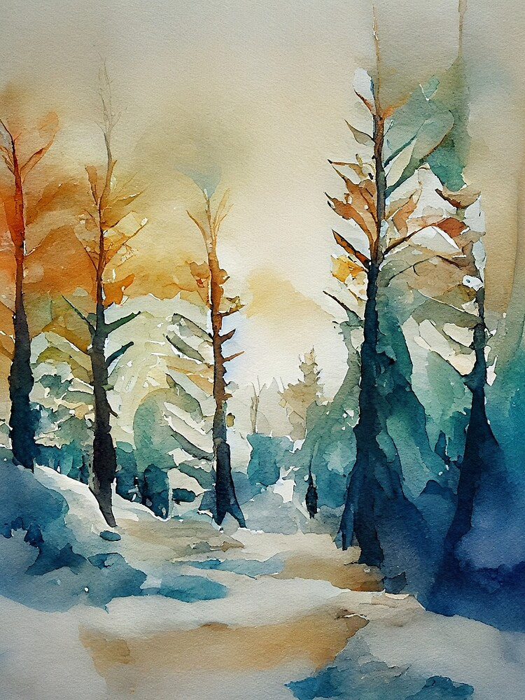 Winter forest loose watercolor art by aricutcia T-Shirts, Hoodie, Sweatshirt | BlankRebels.com (Image 2)