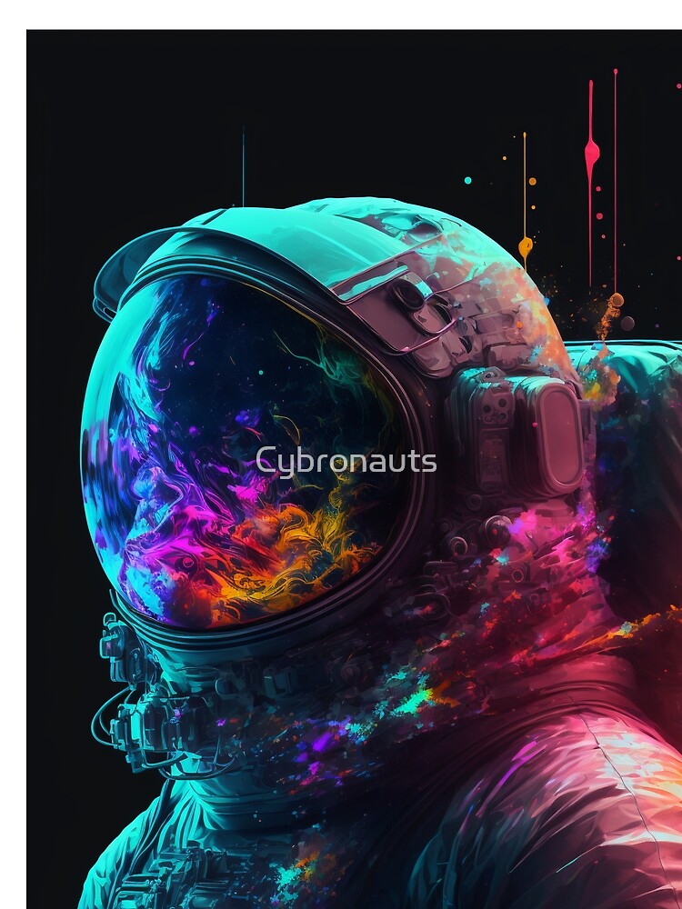 Colorful Astronaut Portrait by Cybronauts T-Shirts, Hoodie, Sweatshirt | BlankRebels.com (Image 2)