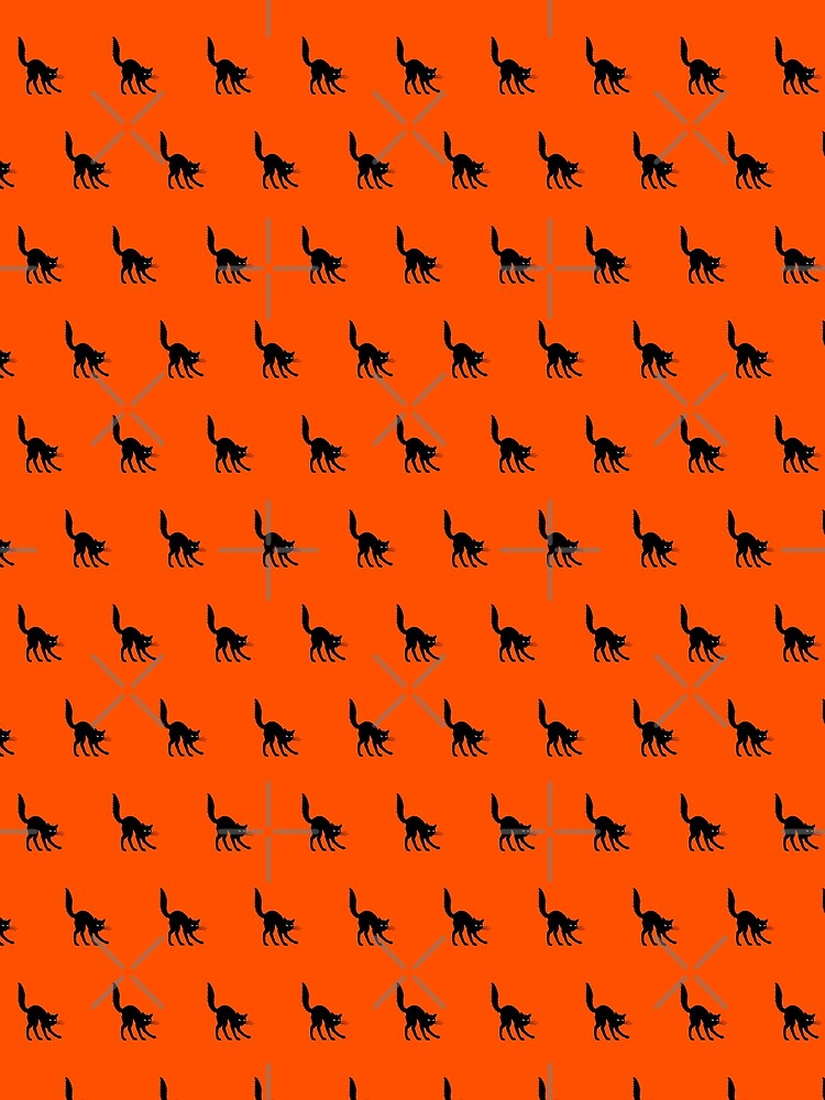 Halloween Scaredy Cat Spooky Black Cat Kitten Kitty Orange Background by TRowanDesign T-Shirts, Hoodie, Sweatshirt (Image 2)