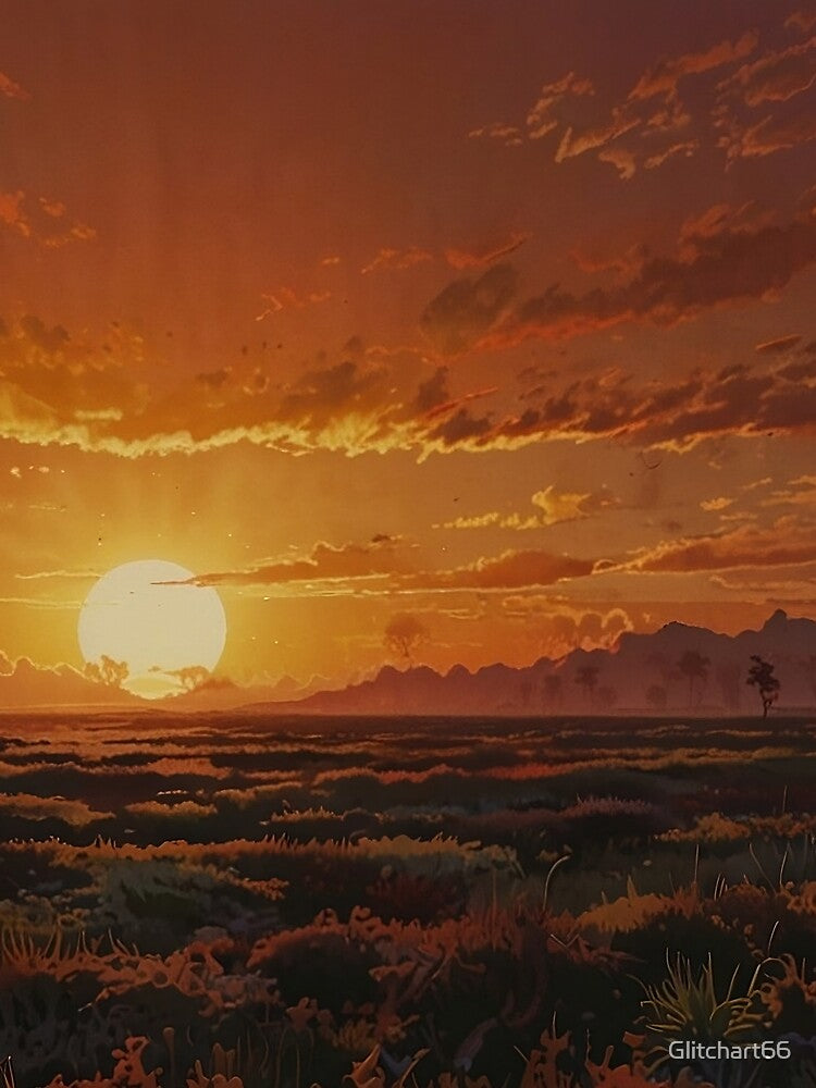 Groovy Retro Sunset – 70s Aesthetic by Glitchart66