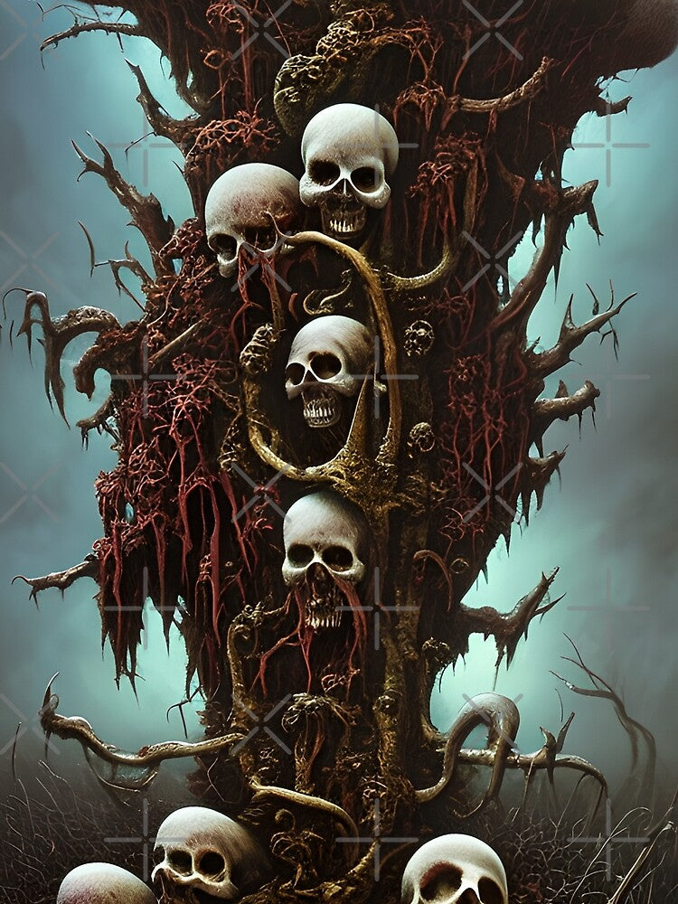 Dystopian Artwork | Horror Art Skulls | Dystopia Painting | Dark and Gloomy Arts by Eh Plus Designs T-Shirts,... (Image 2)