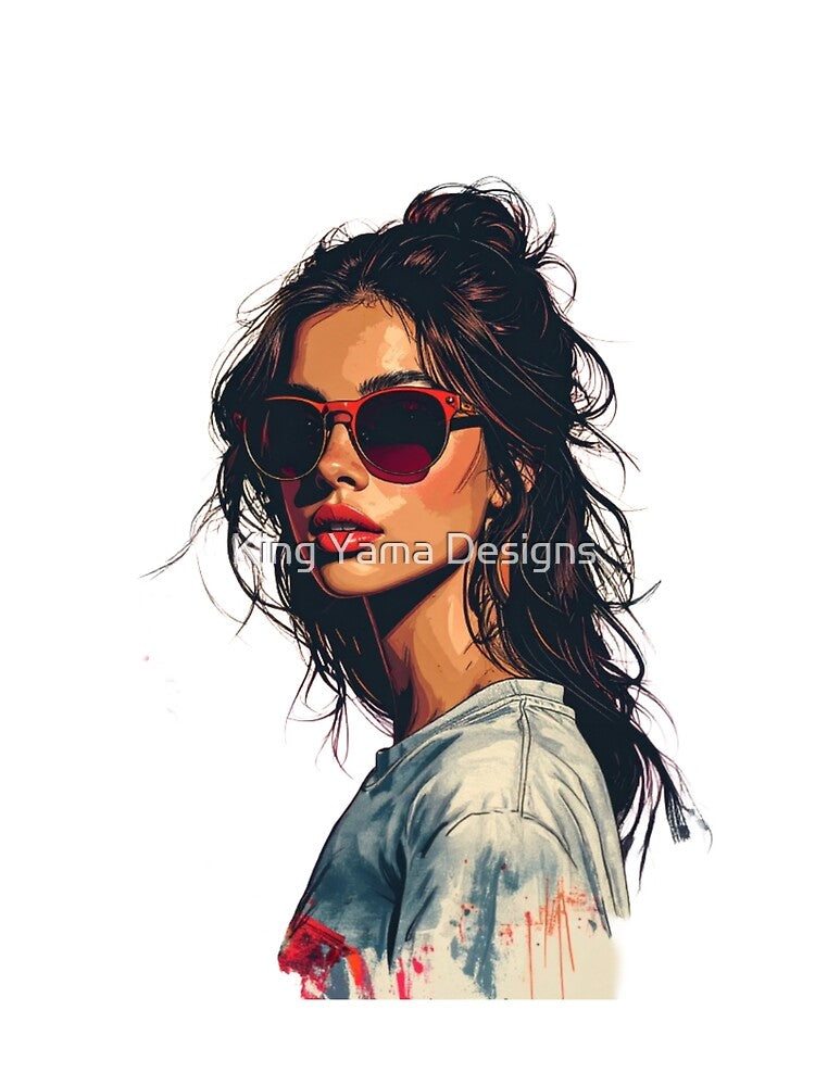 Summer Shade Portrait - Urban Sketch Style by King Yama Designs T-Shirts, Hoodie, Sweatshirt | BlankRebels.com (Image 2)