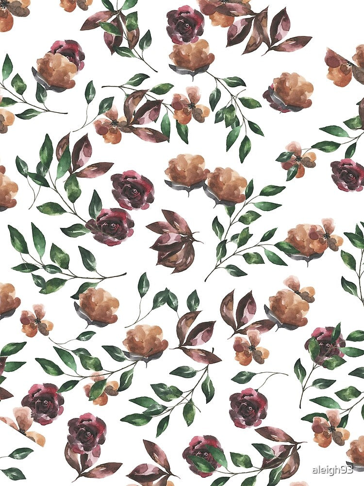 Burgundy and Peach Floral Pattern by aleigh93 T-Shirts, Hoodie, Sweatshirt | BlankRebels.com (Image 2)