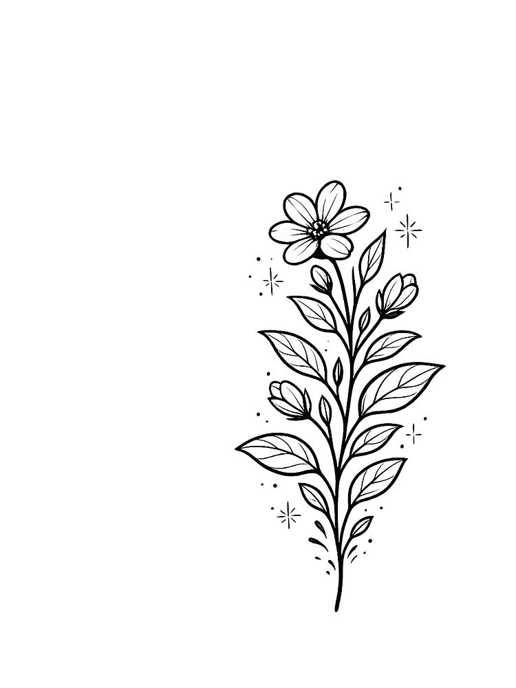 Minimal Botanical Line Art Flower by Melody Printable T-Shirts, Hoodie, Sweatshirt | BlankRebels.com (Image 2)