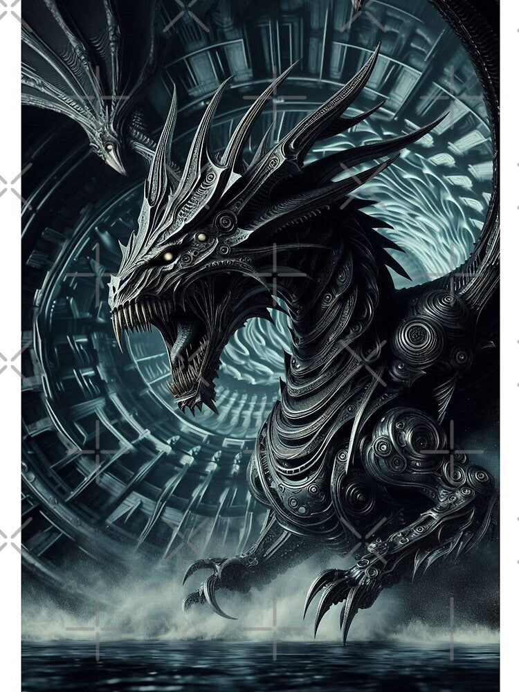Biomechanical Mech Dragon – Dark Sci-Fi Art by Ierie G T-Shirts, Hoodie, Sweatshirt | BlankRebels.com (Image 2)