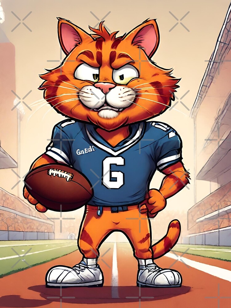 Ginger cat in a soccer player outfit, Fan art Garfield by SweetRossel