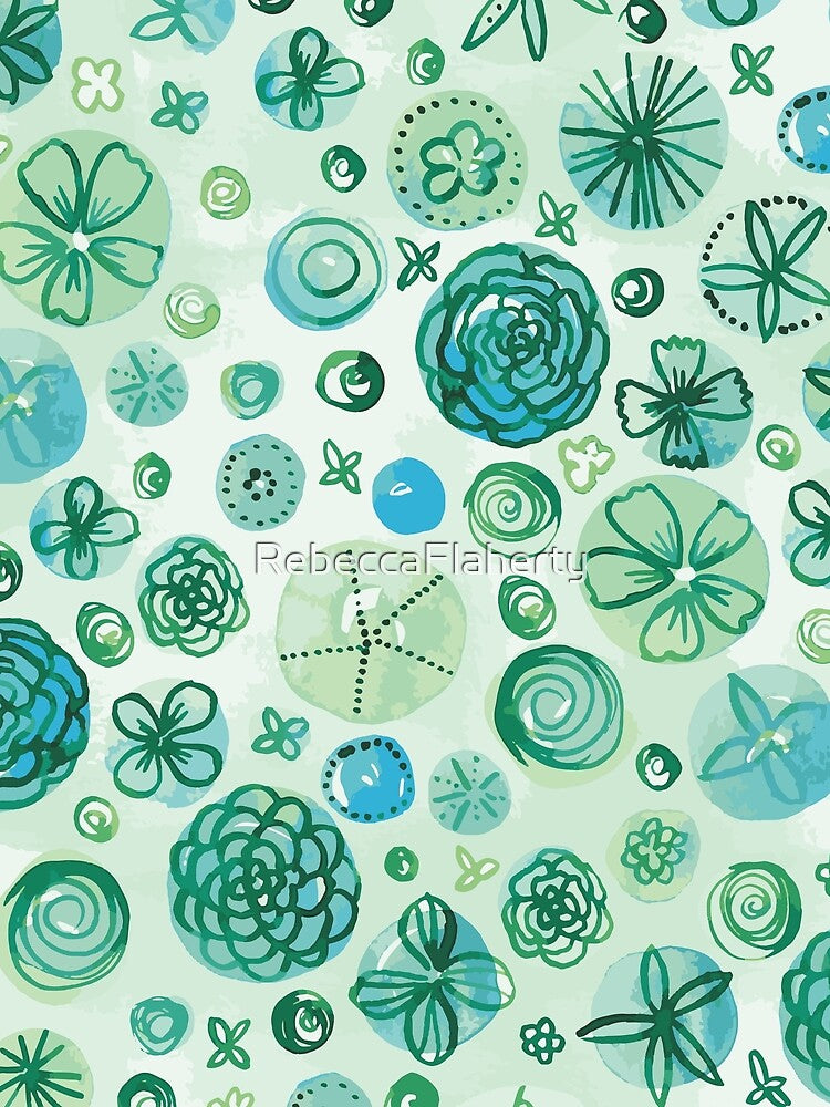 Flowers in Circles | Green by RebeccaFlaherty T-Shirts, Hoodie, Sweatshirt | BlankRebels.com (Image 2)