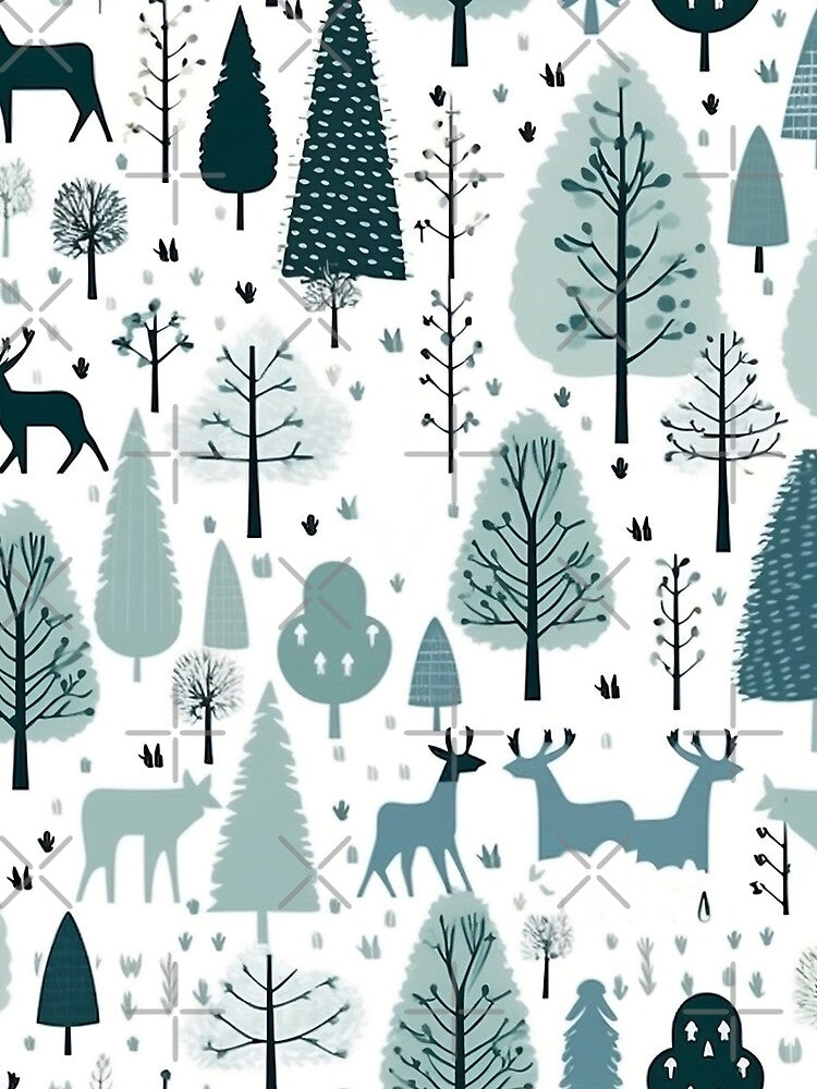 Forest Deers Green White Pattern by Aelbrn T-Shirts, Hoodie, Sweatshirt | BlankRebels.com (Image 2)
