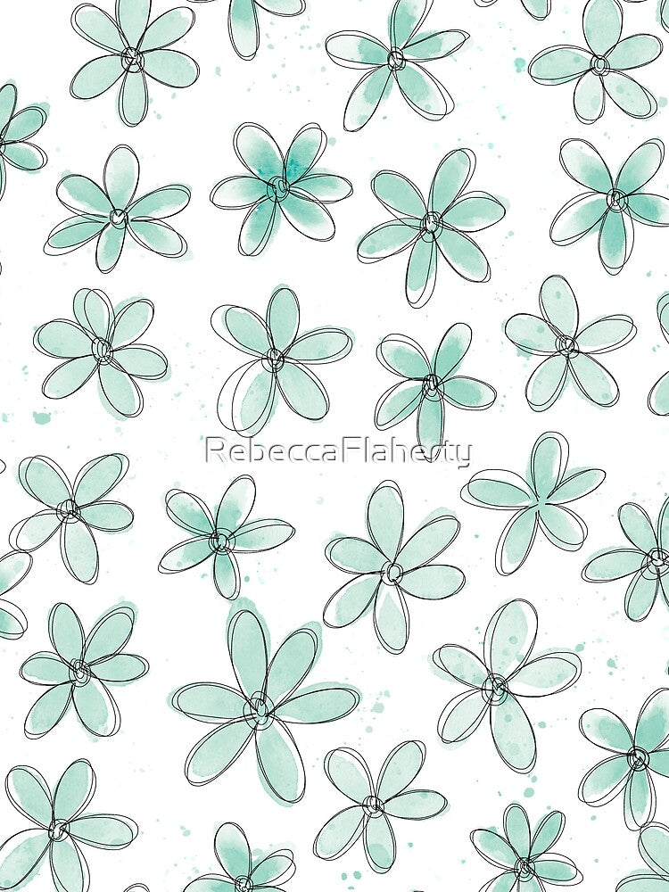 Floral Pattern #6 | Mint Green by RebeccaFlaherty T-Shirts, Hoodie, Sweatshirt | BlankRebels.com (Image 2)