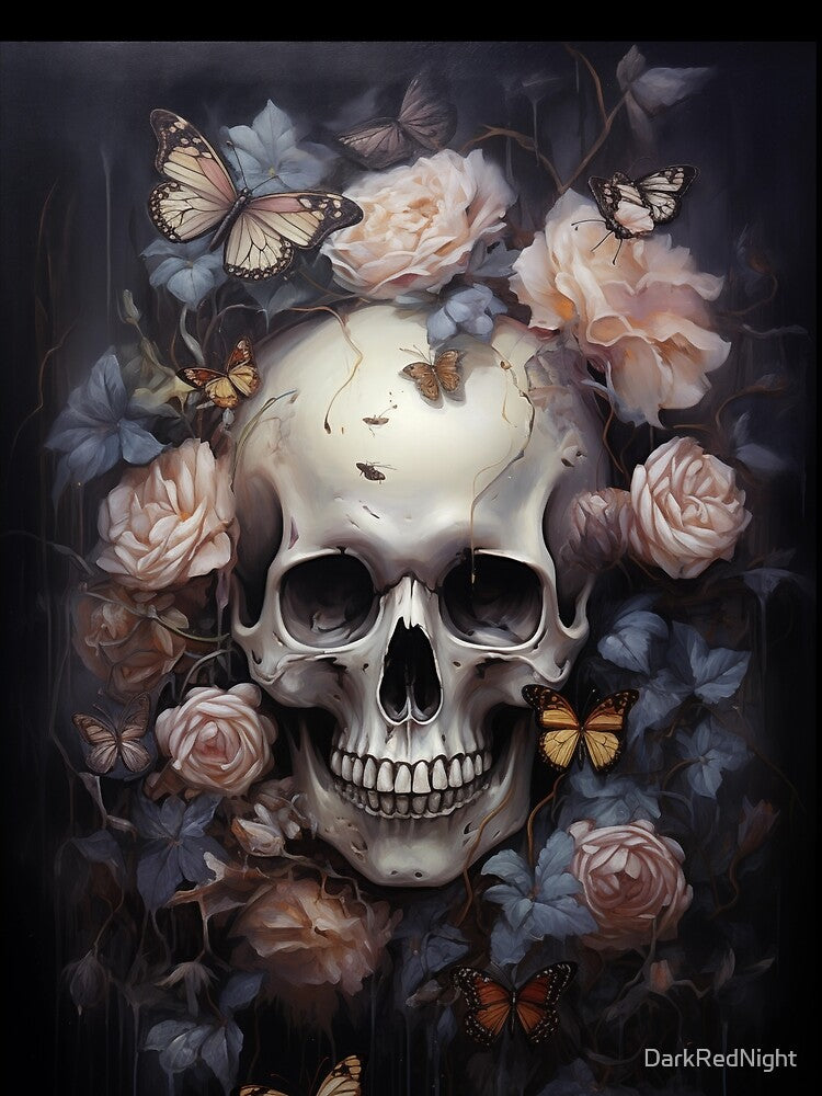 Romantic Skull in Flowers by DarkRedNight T-Shirts, Hoodie, Sweatshirt | BlankRebels.com (Image 2)