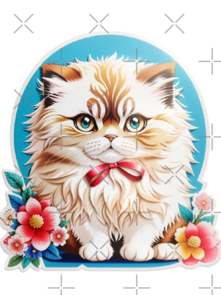 Cute Kawaii Persian Cat 008 Sticker by Alexis Art Collection T-Shirts, Hoodie, Sweatshirt | BlankRebels.com (Image 2)