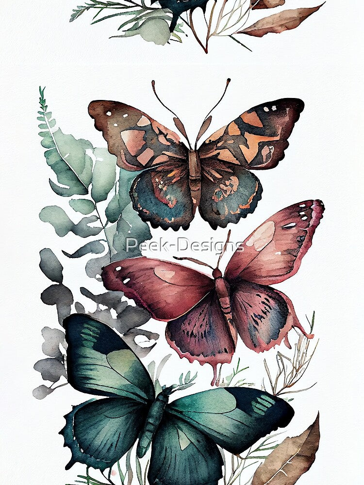 Boho Wall Decor Butterflies Wall Art For Livingroom Painting Butterflies Art Boho Original Wall Art For... (Image 2)