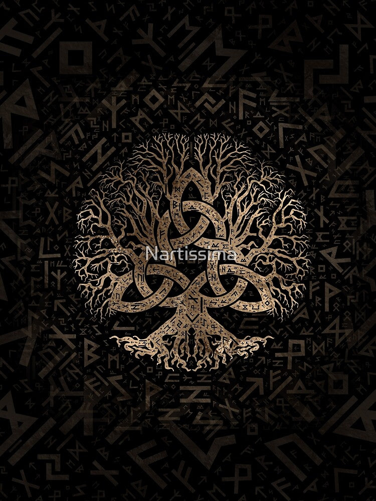 Tree of life with Triquetra on Futhark pattern by Nartissima T-Shirts, Hoodie, Sweatshirt | BlankRebels.com (Image 2)